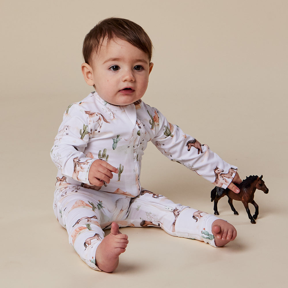 Wild Horses Organic Snugglesuit Convertible Romper - View 4