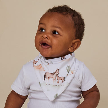 Wild Horses Organic Dribble Bib | Snuggle Hunny