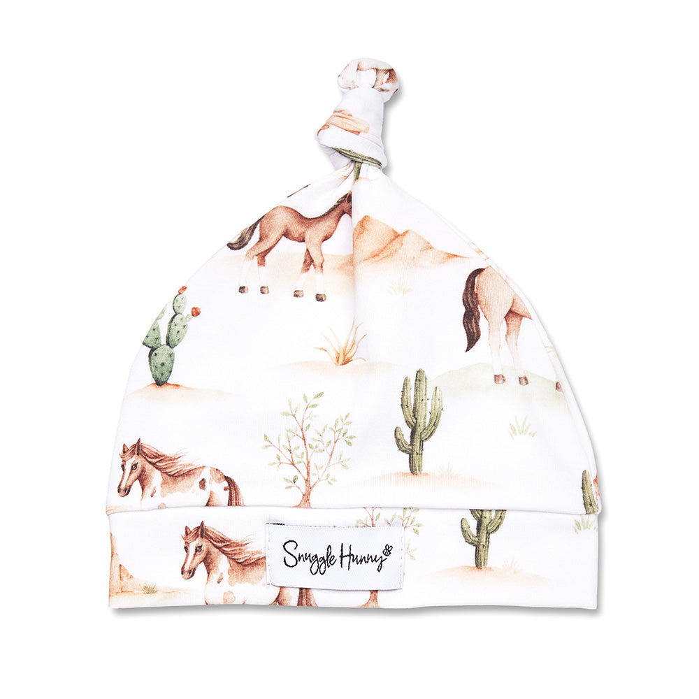 Wild Horses Organic Knotted Beanie - View 2