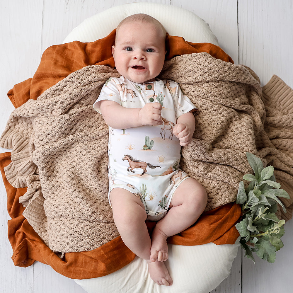 Wild Horses Short Sleeve Organic Bodysuit - View 8