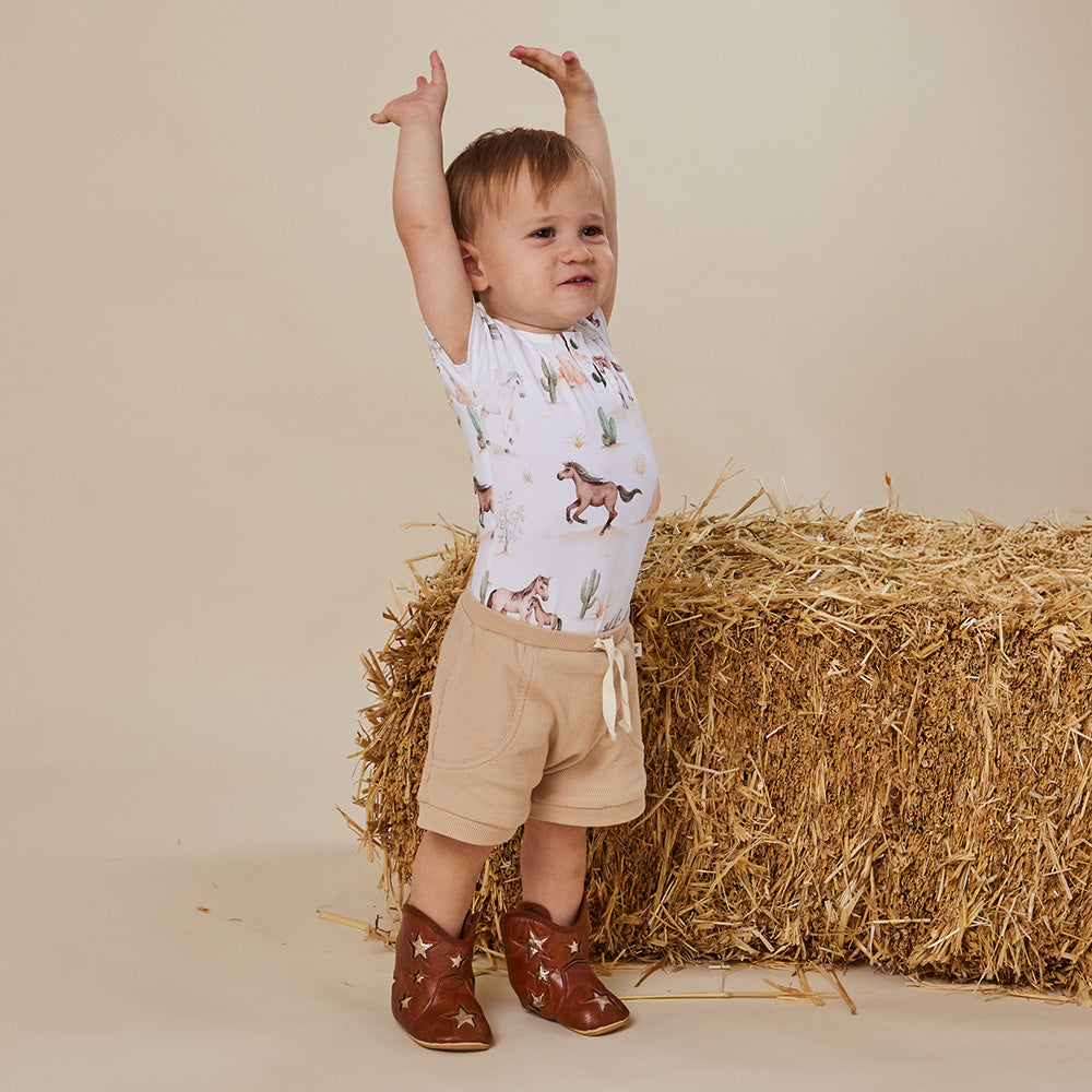 Wild Horses Short Sleeve Organic Bodysuit - View 4