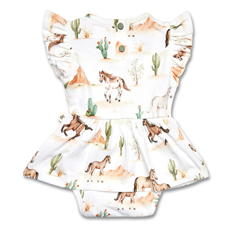 Wild Horses Short Sleeve Organic Dress - View 11