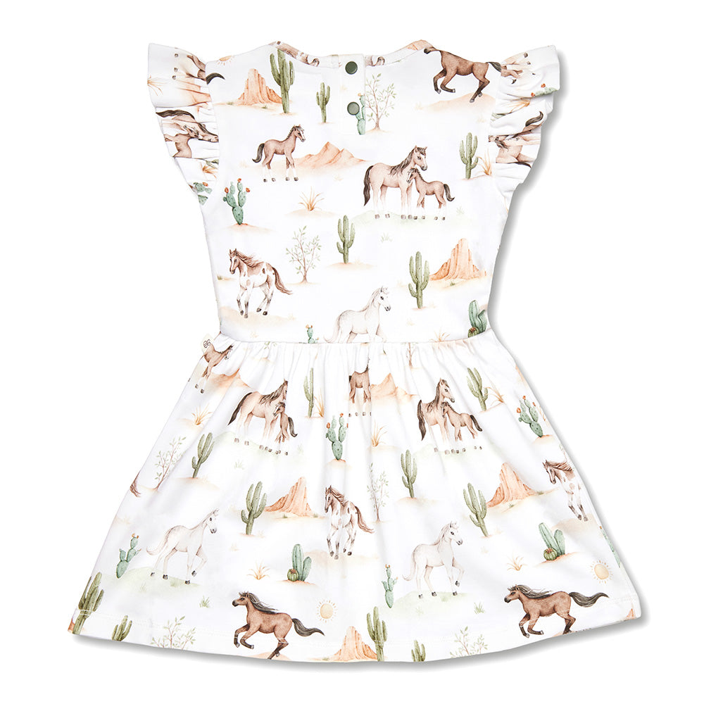 Wild Horses Short Sleeve Organic Dress - View 23