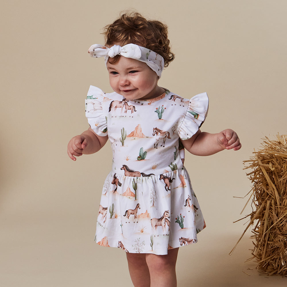 Wild Horses Short Sleeve Organic Dress - View 9