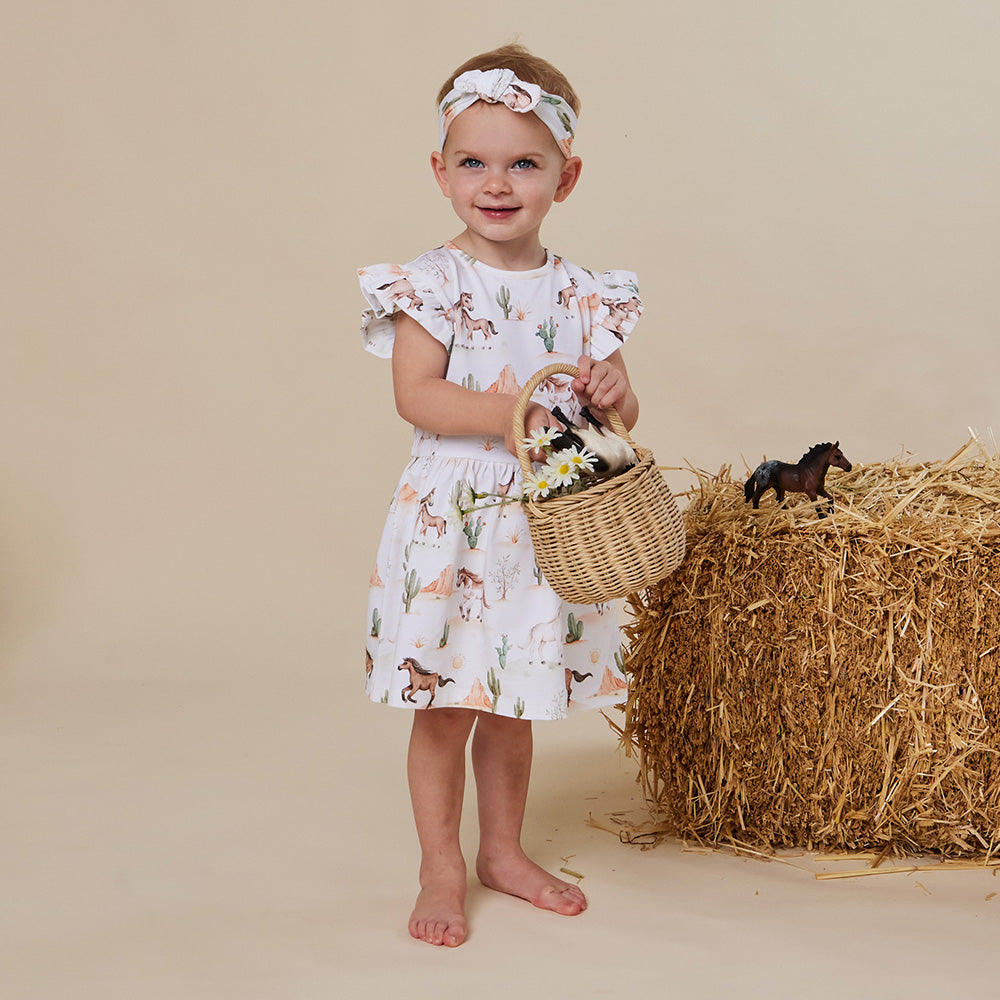 Wild Horses Short Sleeve Organic Dress - View 7