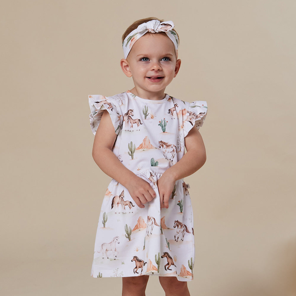 Wild Horses Short Sleeve Organic Dress - View 20