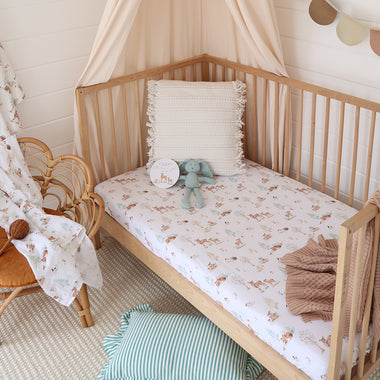Woodland Tales Organic Fitted Cot Sheet | Snuggle Hunny