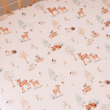 Woodland Tales Organic Fitted Cot Sheet | Snuggle Hunny