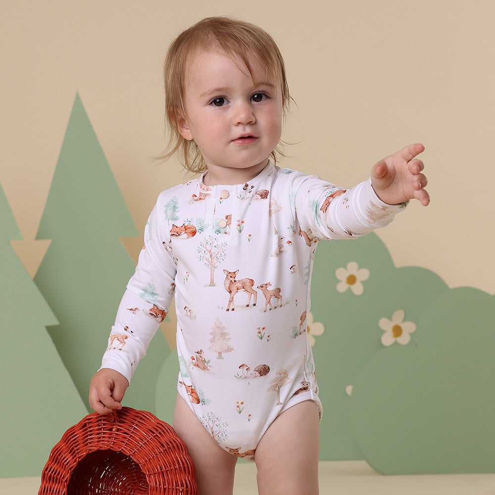 Woodland Tales Long Sleeve Organic Bodysuit - View 3