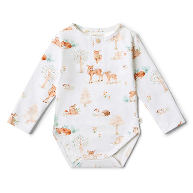 Woodland Tales Long Sleeve Organic Bodysuit | Snuggle Hunny