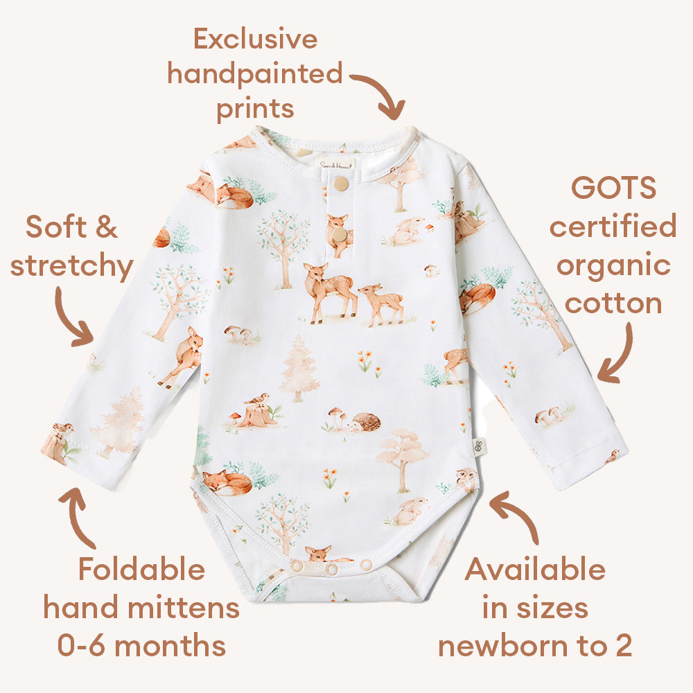 Woodland Tales Long Sleeve Organic Bodysuit - View 6