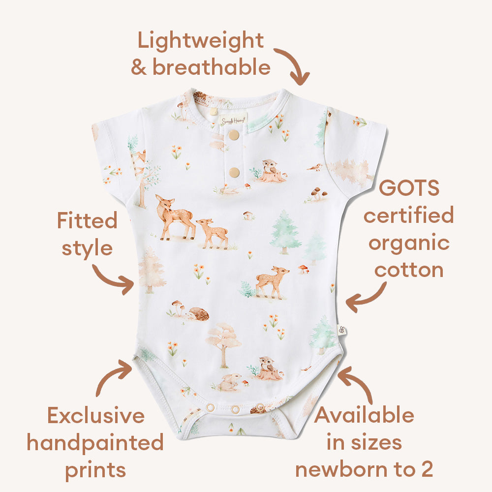 Woodland Tales Short Sleeve Organic Bodysuit - View 7