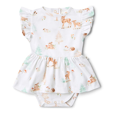 Woodland Tales Short Sleeve Organic Dress | Snuggle Hunny