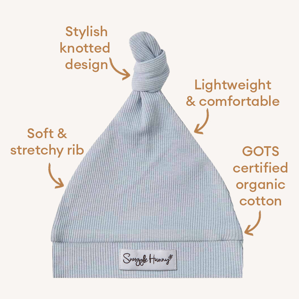 Zen Ribbed Organic Knotted Beanie - View 4